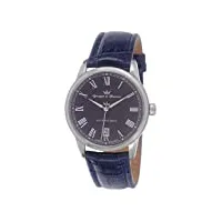yonger & bresson - ybh 8366-12 - brissac - montre homme - automatique analogique - cadran bleu - bracelet cuir bleu