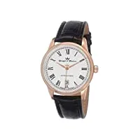 yonger & bresson - ybh 8366-04 - brissac - montre homme - automatique analogique - cadran blanc - bracelet cuir noir