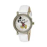 disney women's w001871 mickey mouse analog display analog quartz white watch