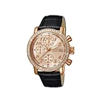 esprit collection - el190322007 - montre femme - quartz - chronographe - bracelet cuir noir