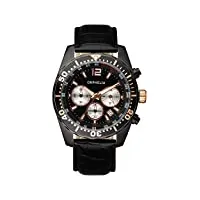 orphelia - or53690144 - montre homme - quartz - chronographe - bracelet cuir noir