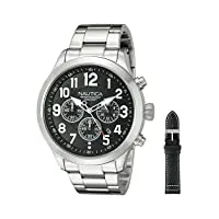 nautica pour homme nad18508g ncc 01 chrono affichage analogique à quartz black watch