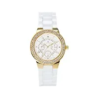 stella maris - stm15s9 - montre femme - quartz analogique - cadran blanc - bracelet céramique blanc