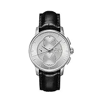 mido baroncelli m8607.4.17.4 montre pour homme avec bracelet en cuir noir boîtier en acier inoxydable 42 mm