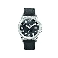 certus - 610728 - montre homme - quartz analogique - cadran noir - bracelet cuir noir