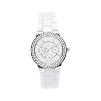stella maris - stm15s2 - montre femme - quartz analogique - cadran blanc - bracelet céramique blanc