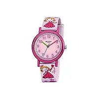 regent - bracelet enfant montre fashion analogique bracelet textile - rose à quartz cadran rose urf949
