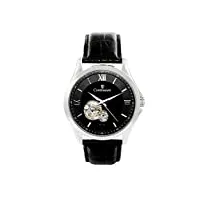 continuum - c15h22 - montre homme - mouvement automatique - affichage analogique - cadran noir - bracelet cuir noir