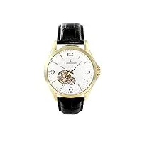 continuum - c15h29 - montre homme - mouvement automatique - affichage analogique - cadran blanc - bracelet cuir noir