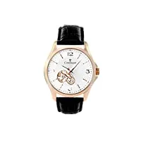 continuum - c15h28 - montre homme - mouvement automatique - affichage analogique - cadran blanc - bracelet cuir noir