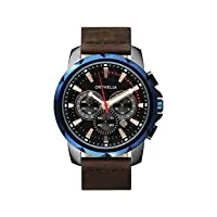 orphelia - 81501 - montre homme - quartz - chronographe - chronomètre - aiguilles - luminescent - bracelet cuir marron