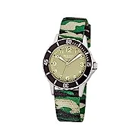 regent - bracelet enfant montre fashion analogique bracelet textile - vert noir à quartz cadran vert camouflage urf938