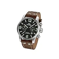 tw steel mixte chronographe quartz montre avec bracelet en cuir ms13