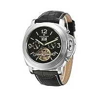 forsining fantastique montre automatique pour homme avec calendrier et bracelet en cuir