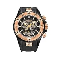 reef tiger pour homme sport avec date cadran noir or rose chronographe à quartz montres rga303 (rga303-pbb)