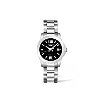longines conquest - l3.377.4.58.6 - montre femme - quartz cadran noir