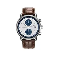 esprit hommes chronographe quartz montre avec bracelet en cuir es109181001