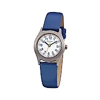 montre-bracelet regent urf947 - Élégante, à quartz, pour enfants - cadran analogique blanc - bracelet en cuir bleu