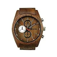 retrostiel montre-bracelet en bois de noyer chronographe montre chronographique niagara