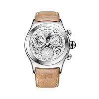 reef tiger montre chronographe sport avec date cadran noir squelette lumineux en acier 316l montres rga792 (rga792-yws)