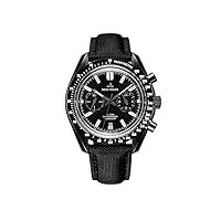 reef tiger homme chronographe quartz montres avec bracelet en cuir rga3033-bbb