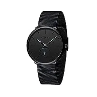 civo montre homme noir ultra mince montres hommes acier inoxydable très montres minimaliste luxe montres étanche mode les hommes entreprise imperméable montre à quartz montre