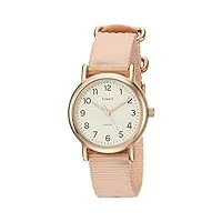 timex women's weekender 31 tw2r59900 gold nylon analog quartz fashion watch