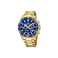 jaguar j864/2 montre de la collection executive boîtier 43,5 mm bleu avec bracelet en acier plaqué pour homme