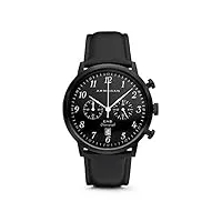 armogan e.n.b. - midnight black c21 - montre chronographe homme bracelet cuir noir
