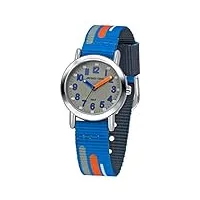 jacques farel kps 201 montre-bracelet analogique à quartz pour enfant avec bracelet en tissu bleu/orange/gris, bleu, sangles