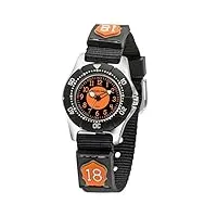 jacques farel kwd 4000 montre à quartz analogique pour enfant avec bracelet en textile noir/orange, noir , sangles
