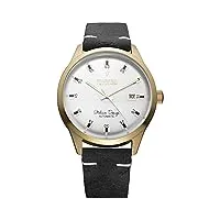 fonderia montre pour homme the alchemist - vintage en acier inoxydable, design italien, date automatique, avec fond en verre, p-9g012unw, sangles