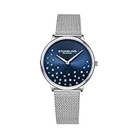 stührling original cadran de montre analogique pour femme krystal, bracelet en acier inoxydable 3928 montres pour la collection de femmes (blue)