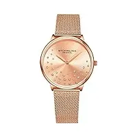 stührling original cadran de montre analogique pour femme krystal, bracelet en acier inoxydable 3928 montres pour la collection de femmes (rose gold)
