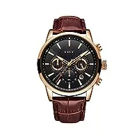 lige montre homme mode cui Étanch chronographe quartz analogique acier inoxydable classique d'affaires sport noir bracelet montres