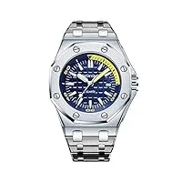 benyar montre homme en acier inoxydable | montre homme | fashion business quartz movement watch | 30m étanche et inrayable bleu argenté
