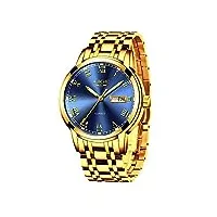 lige hommes montres de Étanche chronographe or acier inoxydable montre bracelet robe affaires analogue montres pour hommes
