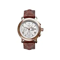 bwc-swiss 207695703 chronograph montre automatique avec bracelet en cuir pour homme