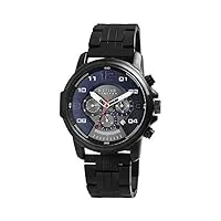 raptor limited keyhole ra20280 montre chronographe à quartz pour homme en acier inoxydable, noir/bleu foncé, bracelet