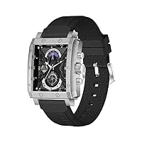 lige montre homme automatic chronographe acier inoxydable analogique quartz etanche sport classique cuir bracelet montre