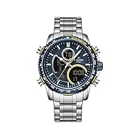 naviforce montre chronographe de sport numérique pour homme multifonctionnel étanche militaire quartz montres en acier inoxydable