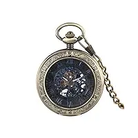 `star empty vintage mécanique montre de poche hommes bleus transparent pendant numerals montres cadeaux for les femmes