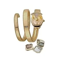 just cavalli femme analogique quartz montre avec bracelet en plaqué acier inoxydable jc1l073m0025