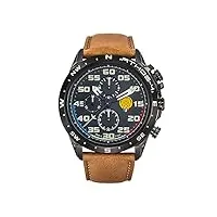 patrouille de france montre athos 4 - chronographe - cuir marron