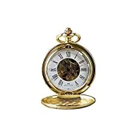 brelsen royal gold double hunter montre de poche mécanique rétro vintage pour anniversaire de mariage, doré