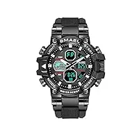 montre de sport pour homme numériques montres imperméable digital militaire montres avec alarme mode grand cadran montres,noir