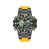montre de sport pour homme numériques montres imperméable digital militaire montres avec alarme mode grand cadran montres,jaune