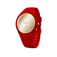 ice-watch - ice glam rock kiss - montre rouge pour femme avec bracelet en silicone - 019861 (medium)