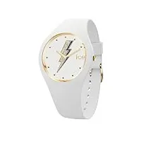 ice-watch - ice glam rock electric white - montre blanche pour femme avec bracelet en silicone - 019857 (small)
