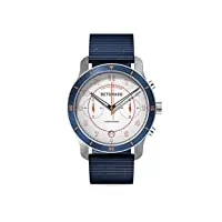 detomaso venture chronograph limited edition white blue montre-bracelet analogique à quartz pour homme bracelet en nylon bleu foncé, blanc., sangles
